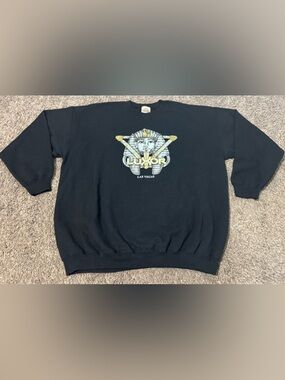 Vintage Las Vegas Casino Luxor Black Crewneck King Tut Egyptian big Logo Size XL